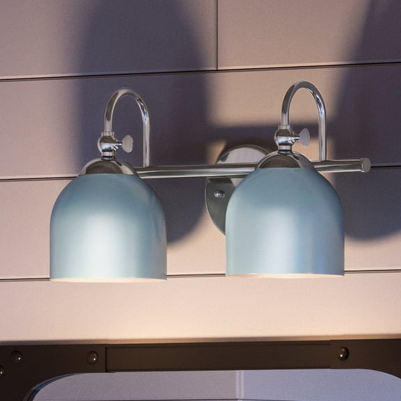 Luxury Vinatge Bath Light, 9H x 14.75W, with Farmhouse Style, Polished Chrome, UHP4311 by Urban Ambiance