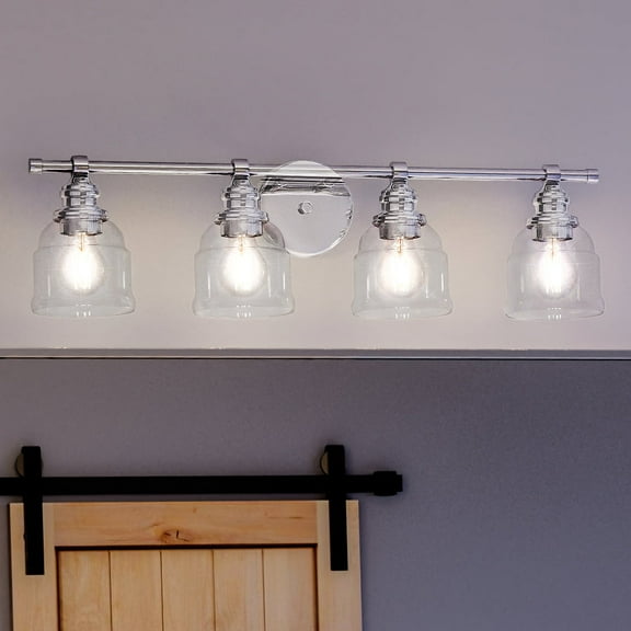 Luxury Vintage Bath Light, 7.875H x 29W, with Transitional Style, Polished Chrome, UHP4303 by Urban Ambiance