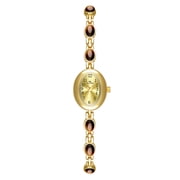 Luxury Vintage Gold Watches for Women with Jade Colorful Crystal Small Oval Dainty Silver Watch Ladies Bracelet Dress Quartz Wrist Watch Waterproof Bangle