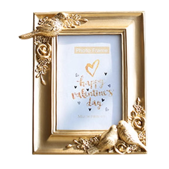 Luxury Vintage Style Picture Frame Photo Holder Crafts Tabletop/Wall Hanging Photo Frame For Bedroom Cafe Restaurant Birthday Living Room 6inch Rectangle