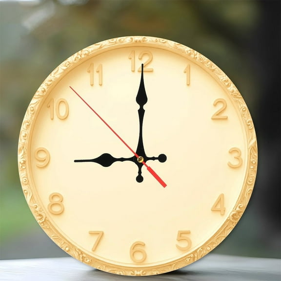 Luxury Vintage Wall Clock Home Decor 10-Inch Silent Wooden Wall Clock, Battery Operated (AA Batteries Not Included), Artistic Home Decor