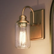 Luxury Vintage Wall Sconce, 9.875H x 4.5W, with Farmhouse Style, Olde Brass, UHP4065 by Urban Ambiance