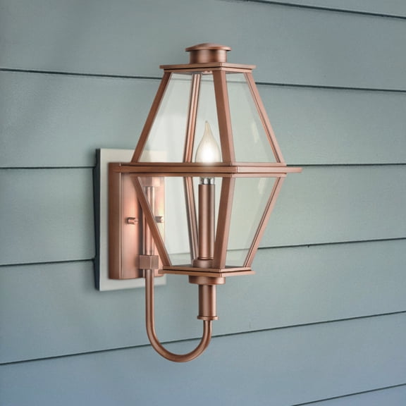 Luxury Vintage Wall Sconce, Small Size: 18.125''H x 8.5''W, with Traditional Style Elements, Antique Copper Finish, UHP1515 from the Solingen Collection by Urban Ambiance