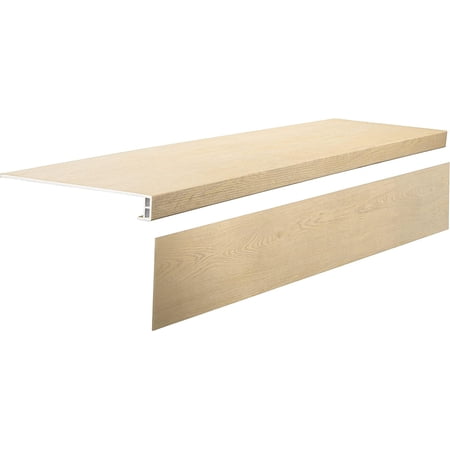 Luxury Vinyl Stair Tread and Riser Combo | Glue Down Wood-Look Stair Treads Cover and Stair Riser | Waterproof | Scratch and Scuff Resistant | MaxCore (Sandy Oak)