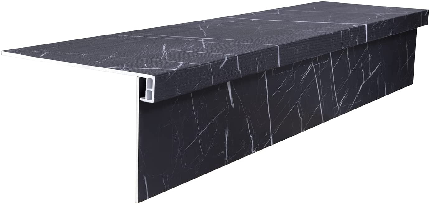 Luxury Vinyl Stair Tread and Riser Combo | Glue Down Stone Look Stair Treads Cover and Riser | Waterproof | Scratch and Scuff Resistant