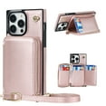 thumbnail image 1 of Luxury Wallet Case Compatible with iPhone 14 Pro 6.1 inch,Zipper Closure Luxary PU Leather with Phone rope Card Slot Card Holder Stand Shockproof Kickstand Case for iPhone 14 Pro 6.1 inch, Rosegold, 1 of 10