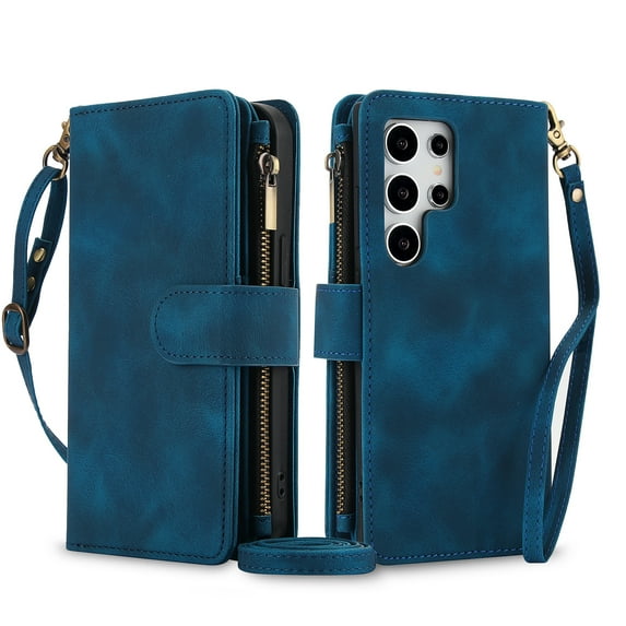 Luxury Wallet Multi Card Flip Magnetic Zipper Leather Case For Samsung Galaxy S24Ultra S23 S22 Ultra S21Ultra S20 S23FE S21FE S20FE Note20 A15 A25 A35 A55 A14 A34 A54 A13 A53 A73 A12 A50 A52 A72 Case