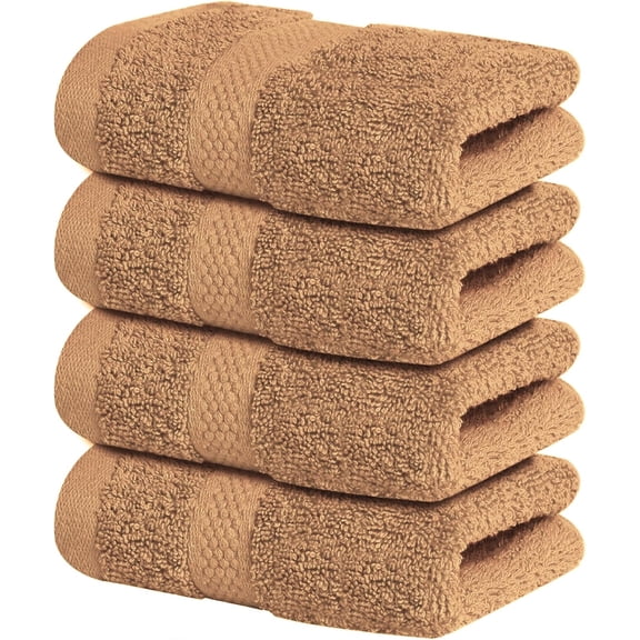 Luxury Wash Cloths for Showering [13x13] – 100% Cotton Washcloths [Pack of 4], Soft and Absorbent Face Towels for Bathroom Wash Clothes, Gym, and Spa (Cosmic Sand)