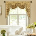 thumbnail image 1 of Luxury Waterfall Valances for Windows, Elegant Jacquard Thick Swag Waterfall Curtains Valance with Tassels for Living Room, Bedroom Party Banquet Decorations (Yellow, W59 Inch, 1 Panel), 1 of 14