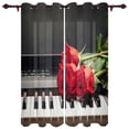 thumbnail image 1 of Luxury Window Curtain Dark Red Rose Flower Hotel Home Living Room Kitchen Bedroom Decoration Translucent Polyester Curta, 1 of 6