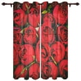 thumbnail image 1 of Luxury Window Curtain Dark Red Rose Flower Hotel Home Living Room Kitchen Bedroom Decoration Translucent Polyester Curta, 1 of 6