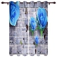 thumbnail image 1 of Luxury Window Curtain Red Brick Wall Flowers Hotel Home Living Room Kitchen Bedroom Decoration Translucent Polyester Cur, 1 of 6