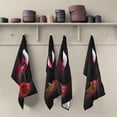 thumbnail image 1 of Luxury Wine Glass Tea Towels Set of 6 Red Rose Flower Kitchen Dish Cloth with Hanging Loop, 18"x28"Lint-Free Absorbent Towel for Kitchen Drying Wiping and Cleaning, 1 of 5