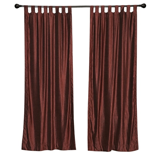 Luxury Wine Velvet Tab TopCurtain with matching tieback-43Wx96L-Piece