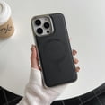 thumbnail image 1 of Luxury Wireless Charging Magnetic PU Leather Slim Fit Phone Case for iPhone 15 Pro Max, Compatible with Magsafe Shockproof Plating Frame Lightweight Anti-Fall Cover for iPhone 15 Pro Max, Black, 1 of 11