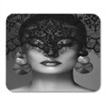 thumbnail image 1 of Luxury Woman with Celebrate Makeup Silver Earrings Black Dramatic Lace Veil Halloween Witch Look Mousepad Mouse Pad Mouse Mat 9x10 inch, 1 of 3