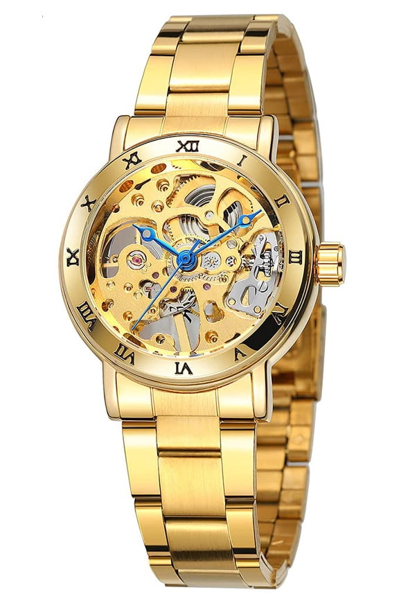 Luxury Women's Mechanical-Hand-Wind Watch Ladies Full Steel Band Waterproof Skeleton Fashion Women Wrist Watch