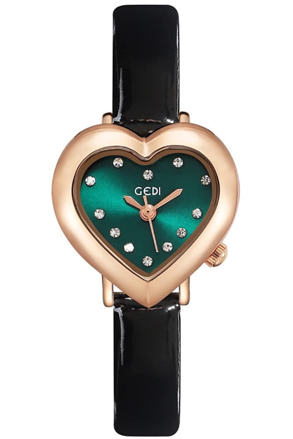 Luxury Women's Watch Heart Shape Case Diamonds Leather Strap Quartz Waterproof Elegant Casual Ladies Wirstwatch