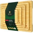 thumbnail image 1 of Luxury Wood Cutting Board for Kitchen - Chopping Board w/Juice Groove & Easy Grip Handle - Organic Wooden Cutting Boards for Meat, Cheese, Fruits & Vegetables (Set of 5), 1 of 6