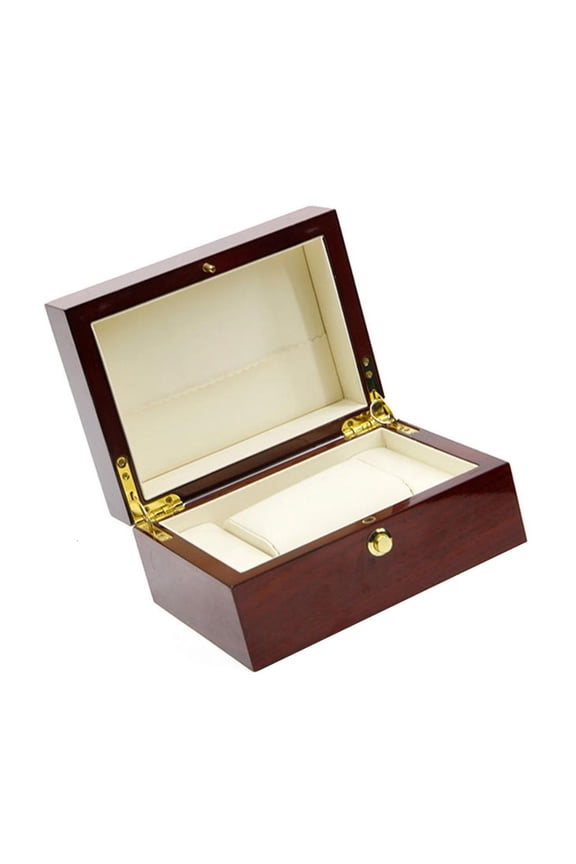 Luxury Wooden Watch Box With Gold Clasp And PU Leather For Secure Storage And Elegant Display