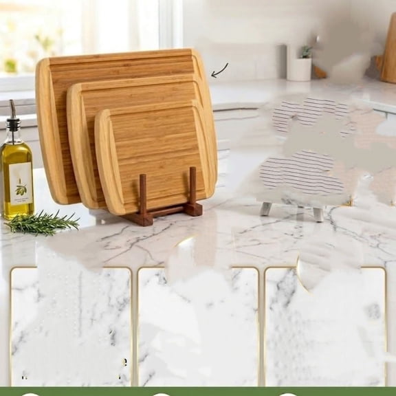 Luxury XL Bamboo Cutting Board Set of 3 with Vertical Grain Strength Technology - Extra Large Wood Cutting Boards for Kitchen and Lightweight Chopping Board Set - Replacements for Life