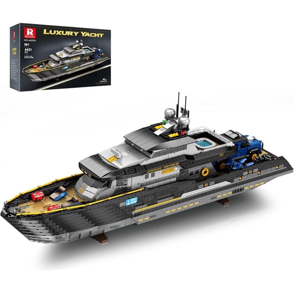 Luxury Yacht Building Block Set 66103, Cruise Ship Building Toy Boat Model Kit,