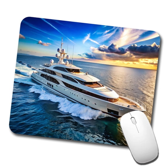 Luxury Yacht Ship At Sea Mouse Pad Low Profile Gaming Mat