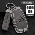 thumbnail image 1 of Luxury Zinc Alloy & Genuine Leather Key Fob Protector, Leather Car Key Case with Keychain Fits Chevrolet Equinox, Malibu XL, Blazer, Trax, Trailblazer - Multi-Color Options, 1 of 1