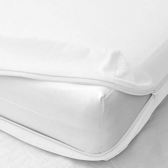 Luxury Zipper Fitted Sheet 1 Piece Only - 600 Thread Count - 100% Egyptian Cotton - 18" Deep Pocket - Shrinkage and Fade Resistant (White, Twin XL)