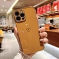 thumbnail image 1 of Phone Case Luxury Electroplated Love Heart Phone Case For Iphone 11 12 13 14 15 Pro Max Xs X Xr 7 8 Plus Se 2020 Mini Soft Silicone Cover, 1 of 14