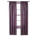 thumbnail image 1 of Luxury elegant 2 piece MR2 lilac curtain semi sheer voile rod pocket solid color can see thu window treatment drape size 54" wide X 63" length each panel, 1 of 3