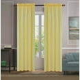 thumbnail image 1 of Luxury elegant 2 piece MR2 yellow curtain semi sheer voile rod pocket solid color can see thu window treatment drape size 54" wide X 63" length each panel, 1 of 3