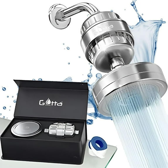 Luxury filter shower head set & hard water shower filter | improves skin and hair - reduces dry, itchy skin, dandruff, eczema | high-pressure shower head removes chlorine and toxic chemicals