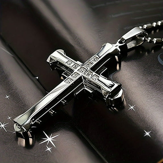 Luxury rhinestone pendant necklace-Men's guardian necklace, suitable for men and women-fashion necklaces, super cool design, classic jewelry clothing accessories dressing festival gifts,silvery