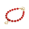 thumbnail image 1 of Luxury with 14KT Gold-filled Star of David Charm Red European Simulated Pearls and Mini Beads Stylish Baby Unisex Bracelet (BCR-SD), 1 of 3