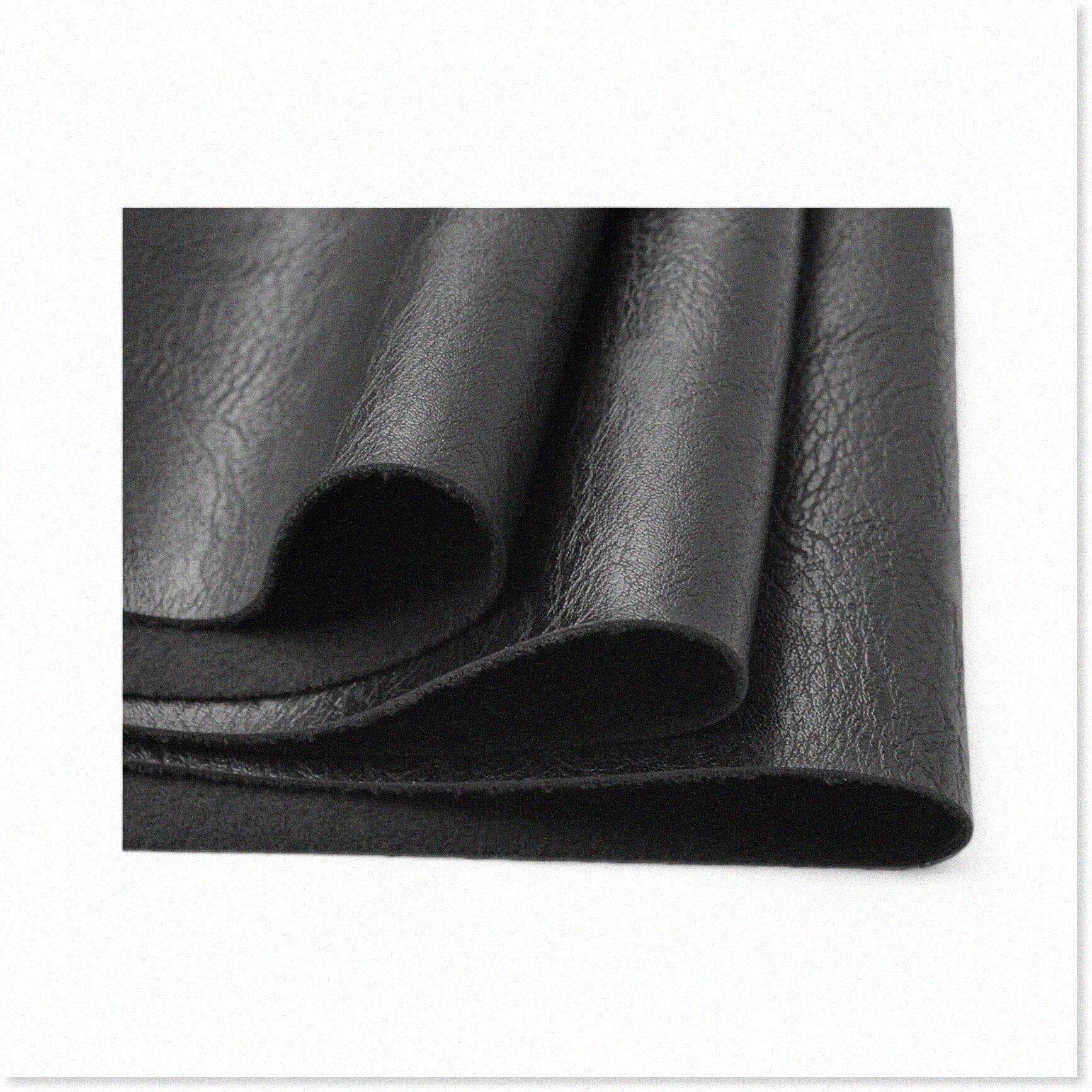 LuxurySoft Black Leather Fabric Premium 2 Yard Soft Grain PU