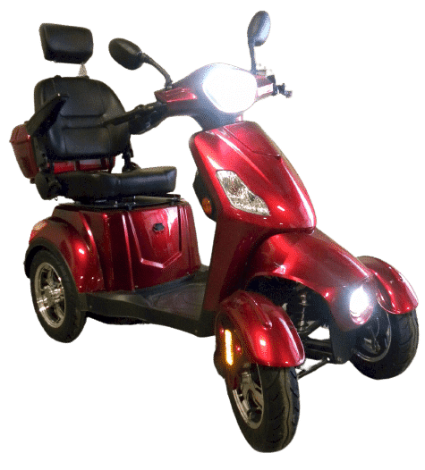 LuxuryTon X-1000 Off-Road 4 Wheel Mobility Scooter  Electric Scooter for Elderly, High Speed, Long Range, Turn Signals, Spring Suspension  Red