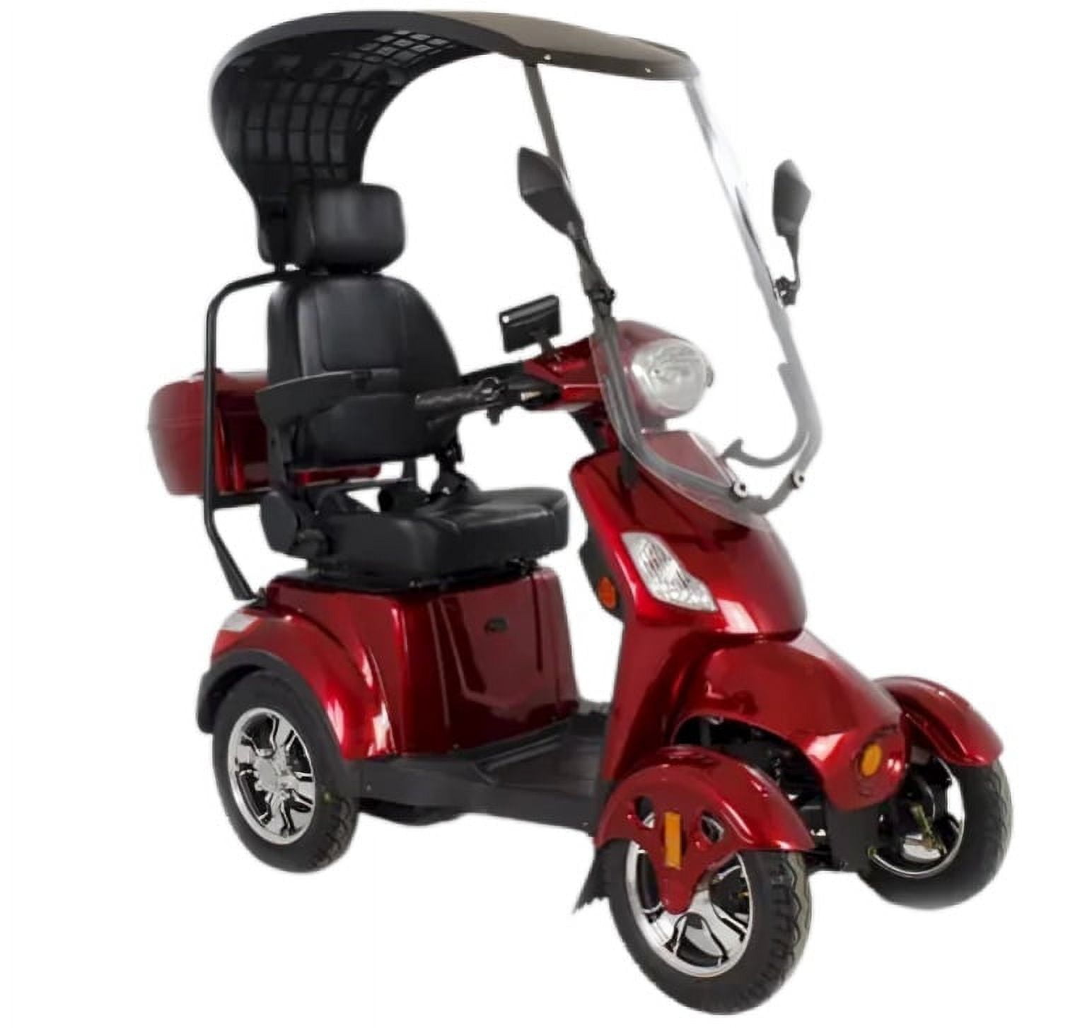 Luxuryton X-1000 4 Wheels Electric Mobility Scooter With Canopy in Red ...