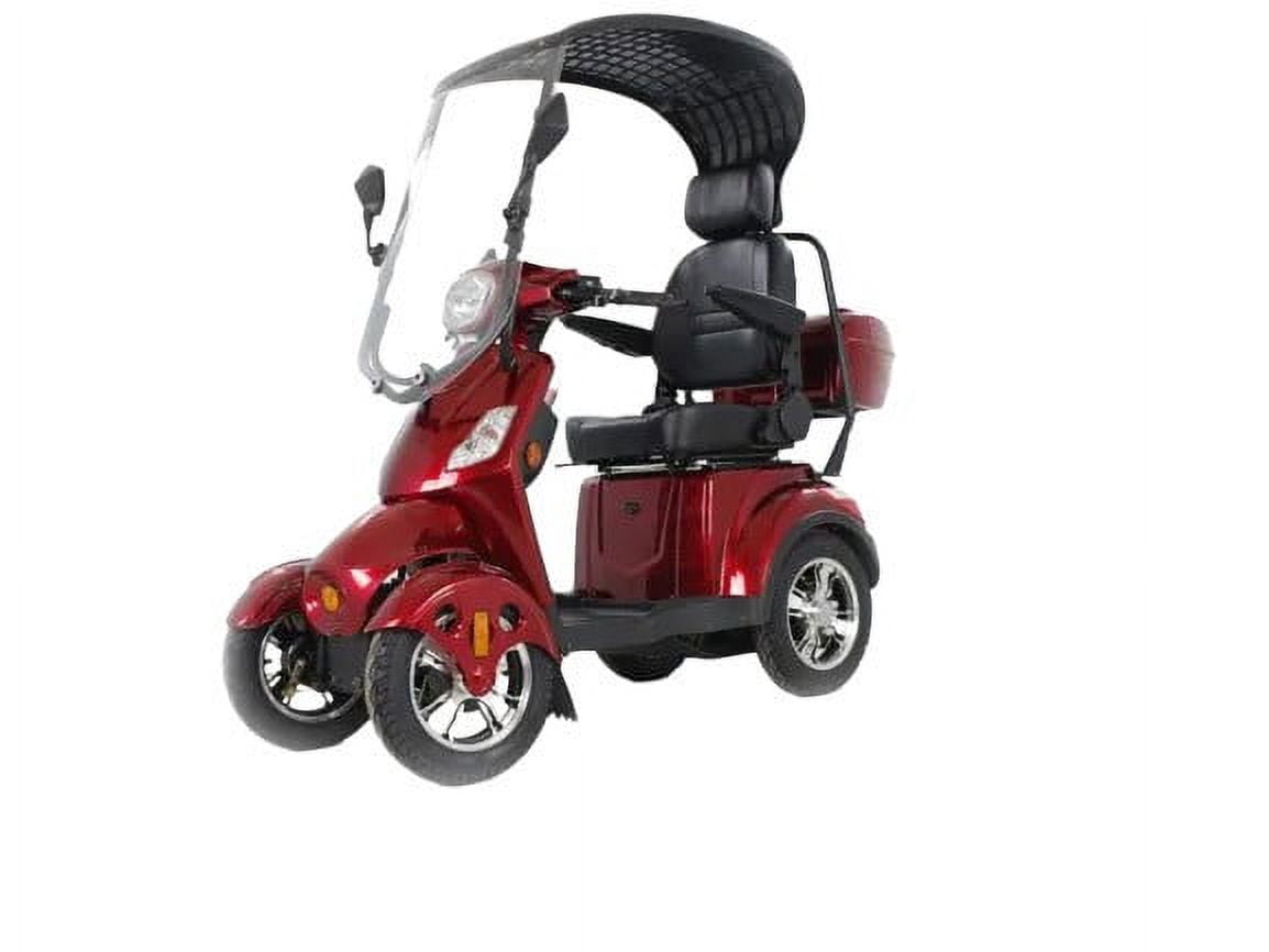 Luxuryton X-1000 4 Wheels Electric Mobility Scooter | All Terrain with 1000W Motor, Adjustable Seat, Rear Storage, Ideal for Seniors, Red
