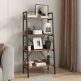 thumbnail image 1 of Luxvie 4 Layer Display Bookshelf H Ladder Shelf Storage Shelfs Rack Shelf Unit Metal Frame Tigger, 1 of 8