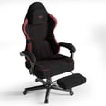 thumbnail image 1 of Luxvie Gaming Chair with Footrest High Back Ergonomic Office Chair with Massage & Wider Seat Cushion Swivel Computer Gamer Chair for Adults, Black&Red, 1 of 10
