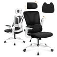 thumbnail image 1 of Luxvie Ergonomic Office Chair High Back Mesh Office Chair with Lumbar Support Pillow, Rocking Office Desk Chair with Adjustable Arms & Headrest, Comfortable Ergonomic Chair, Black, 1 of 10