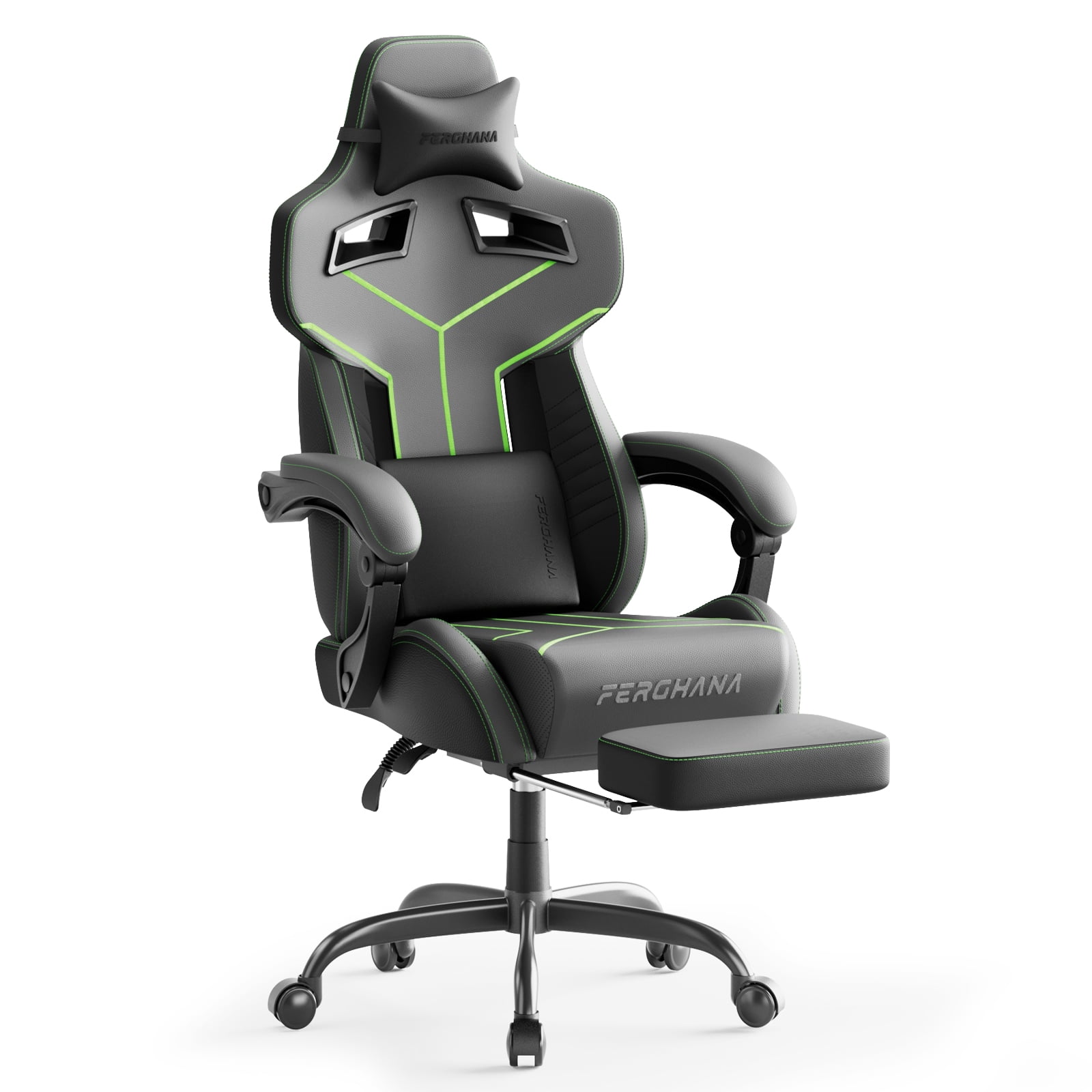 Luxvie Gaming Chair with Footrest High Back Ergonomic Game Chair with ...
