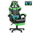 thumbnail image 1 of Wasait Gaming Chair with Footrest High Back Office Chair with Headrest&Massage Lumbar Support Swivel Ergonomic Gaming Chair for Adults, Green, 1 of 10