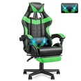 thumbnail image 1 of Luxvie Gaming Chair with Footrest High Back Office Chair with Headrest&Massage Lumbar Support Swivel Ergonomic Gaming Chair for Adults, Green, 1 of 10