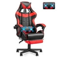 thumbnail image 1 of Luxvie Gaming Chair with Footrest High Back Office Chair with Headrest&Massage Lumbar Support Swivel Ergonomic Gaming Chair for Adults, Red, 1 of 9