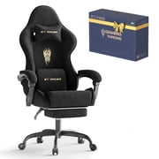 Wasait Gaming Chair Velvet Fabric High Back Ergonomic Game Chair with Footrest, Headrest, Massage Lumbar Support Reclining Gamer Chair for Adults, Black
