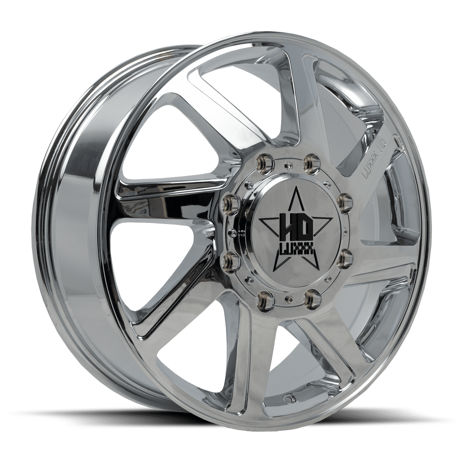 Luxxx HD14 Rear Outer Dually Wheel, 20"x8.25", 8x165mm, -192 Offset, 121.3mm Hub, Chrome Finish