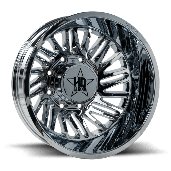 Luxxx HD19 Dually Front Wheel, 20"x8.25", 8x165mm, +115 Offset, 121.3mm Hub, Chrome Finish