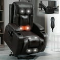 thumbnail image 1 of LuxyHoom Manual Lift Recliner Chair for Elderly with Massage and Heat, Heavy Duty 350 lbs Large Oversized Recliner with Infinite Positions, USB Ports & Cup Holders(Breathable Leather, Brown), 1 of 11